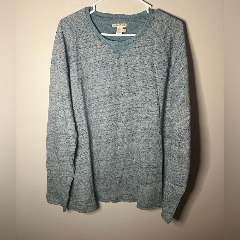 Carbon2Cobalt size L sweater swoop v neck blue/grey mens